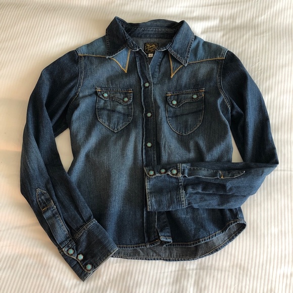 denim shirt with snaps